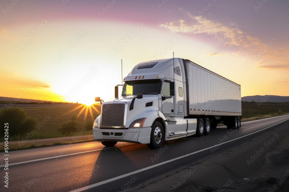 truck on highway truck on highway