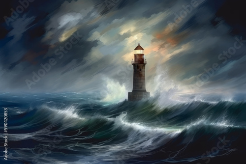 lighthouse on the sea