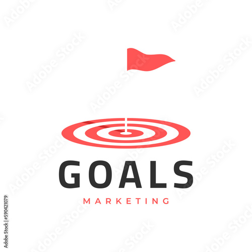 goals target marketing point logo design