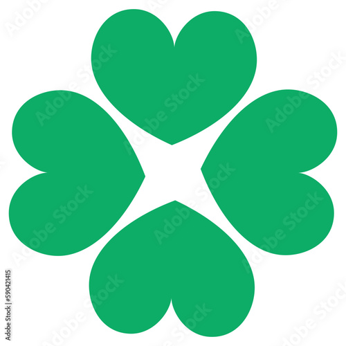 四つ葉のクローバーのアイコンイラスト