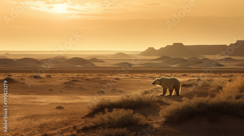 Lost in a Changed World  Polar Bear in a  Sahara Desert  AI