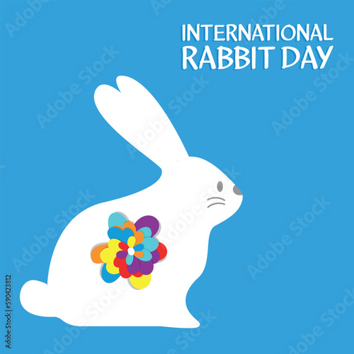 International Rabbit Day  . Design suitable for greeting card poster and banner