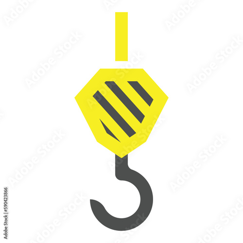Crane hook icon design template isolated