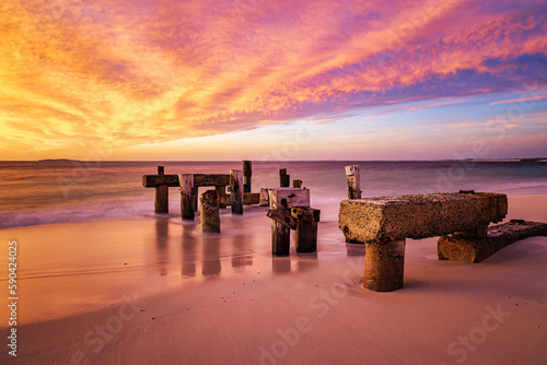 The Old Jetty at Jurien Bay, West Australia, at sunset. 