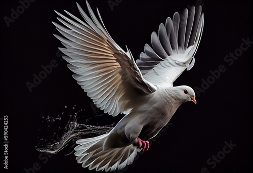 white dove in flight. Generative AI