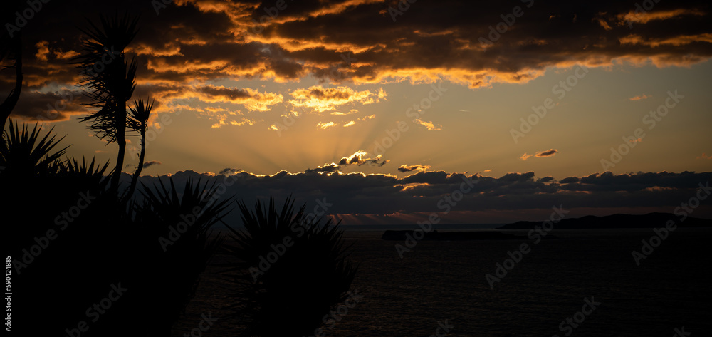 Fototapeta premium STUNNING CORFU ISLAND GREEK CINEMATIC STYLE OCEANSIDE COASTLINE SHORE 