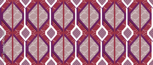 African ethnic traditional rhombus geometric pattern. seamless beautiful Kitenge, chitenge, Ankara style. fashion design in purple Geometric abstract motif. Ankara prints, African wax prints photo