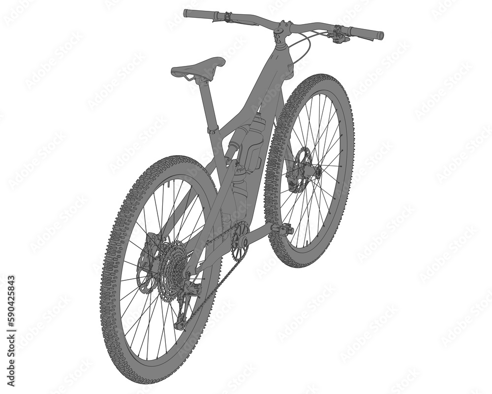 Fototapeta premium Realistic bike isolated on transparent background. 3d rendering - illustration