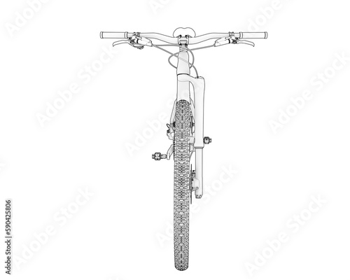 Realistic bike isolated on transparent background. 3d rendering - illustration