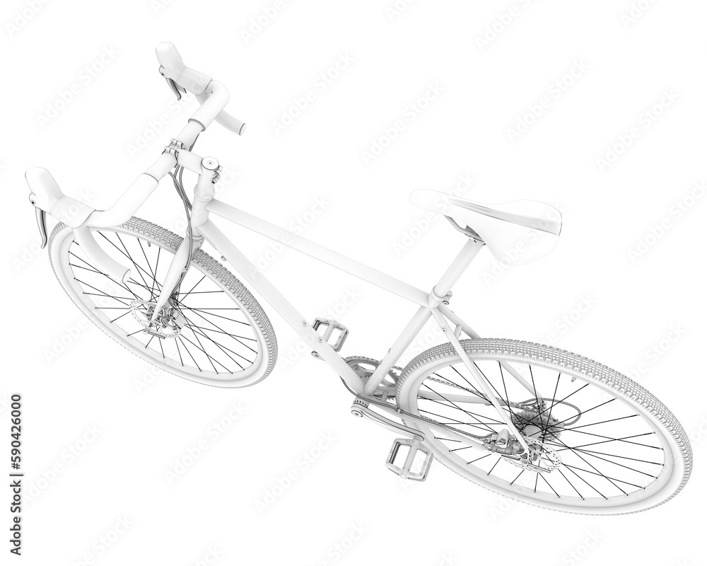 Realistic bike isolated on transparent background. 3d rendering - illustration