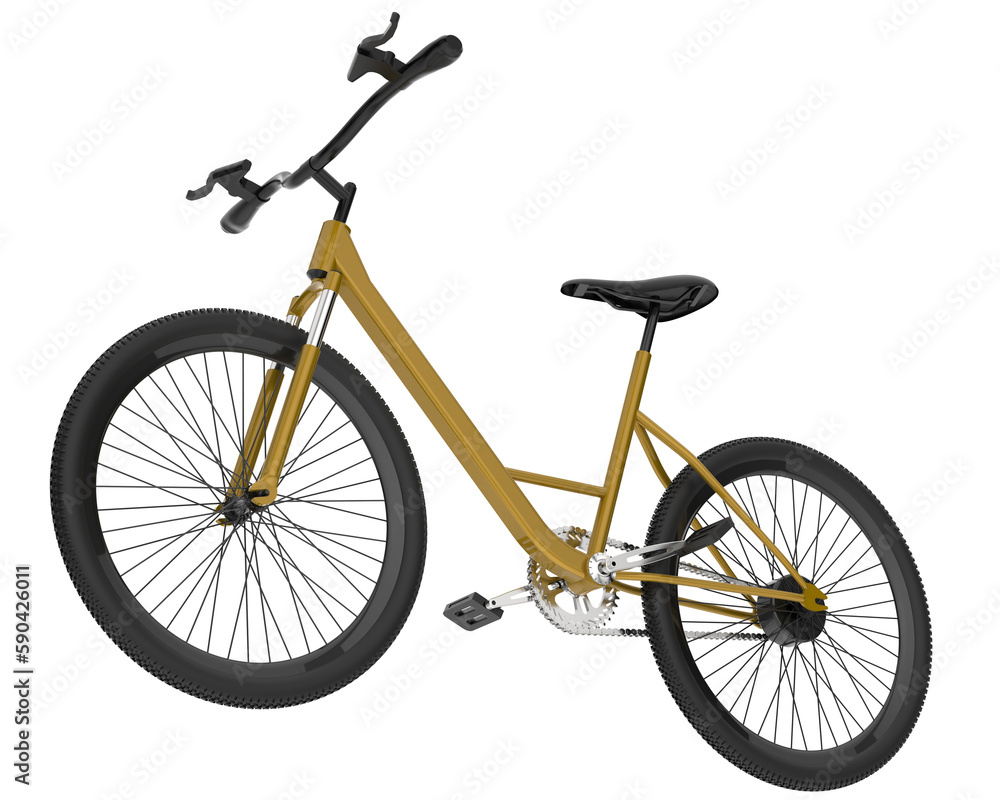 Fototapeta premium Realistic bike isolated on transparent background. 3d rendering - illustration