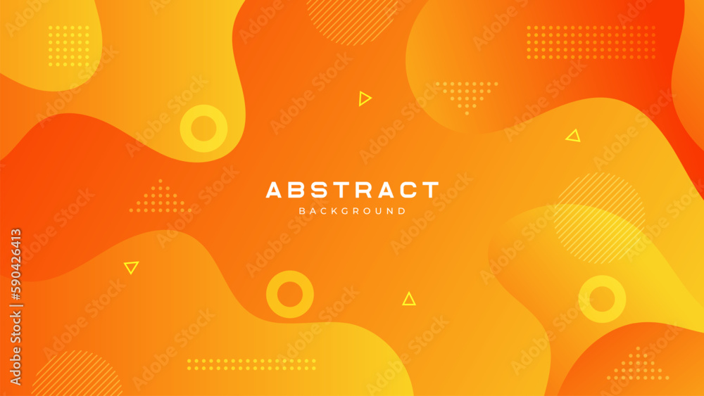 abstract minimal orange background with memphis elements. Dynamic shape combination for business presentation, banner, cover flyer, brochure, and poster.