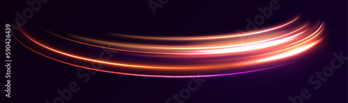 Panoramic high speed technology concept, light abstract background