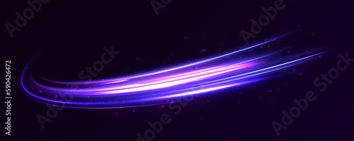 Panoramic high speed technology concept, light abstract background