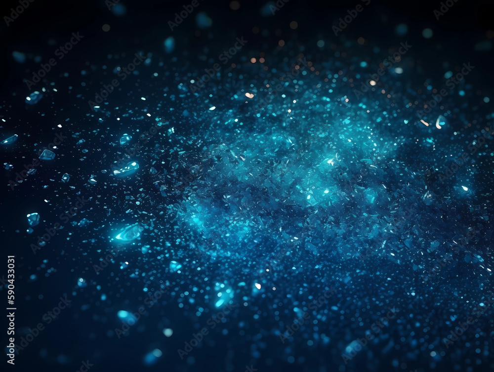 Obraz premium Blue glitter shimmer explosion pattern abstract