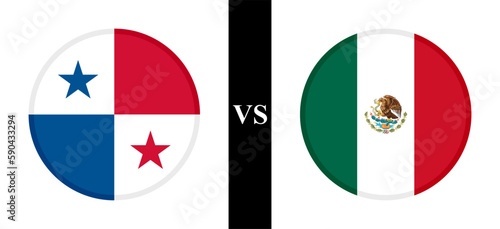 the concept of panama vs mexico. flags of panamanian and mexican. vector illustration
