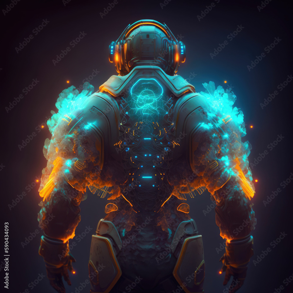 Futuristic astronaut floating zero gravity in outer space ,made with Generative AI Futuristic astronaut floating zero gravity in outer space ,made with Generative AI