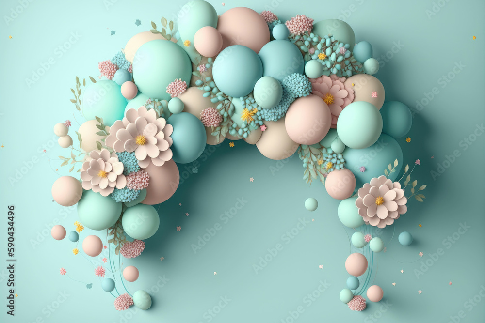 Pink and blue balloons with a frame, garland decoration elements, frame arch wedding event gender reveal birthday celebration ,made with Generative AI Pink and blue balloons with a frame, garland decoration elements, frame arch wedding event gender reveal birthday celebration ,made with Generative AI