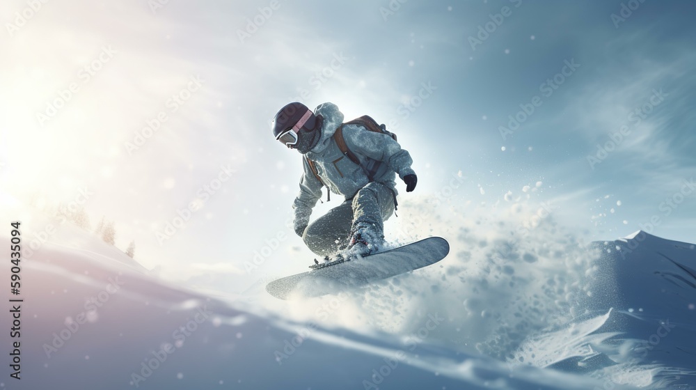 スノーボード・スノーボーダー・ウィンタースポーツのイメージ（Generative AI）
 - obrazy, fototapety, plakaty 