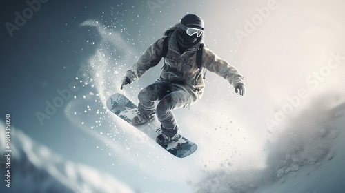 スノーボード・スノーボーダー・ウィンタースポーツのイメージ（Generative AI） 
