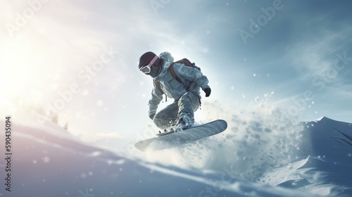 スノーボード・スノーボーダー・ウィンタースポーツのイメージ（Generative AI） 