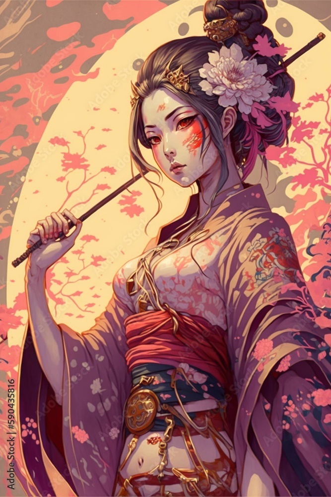 Beautiful Japanese Woman Dress in Kimono Beautiful Japanese Woman Dress in Kimono