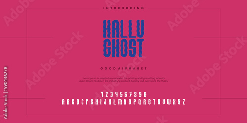 Modern abstract digital alphabet font. Minimal technology typography, Creative urban sport fashion futuristic font and with numbers. vector illustration