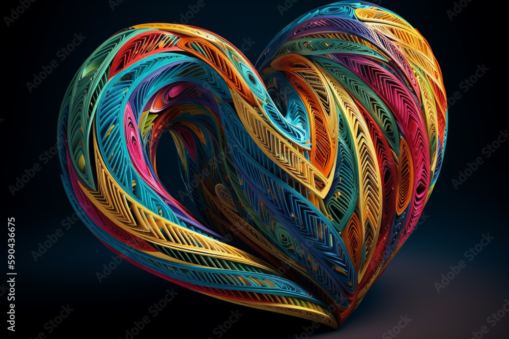 Artistic colored heart shape