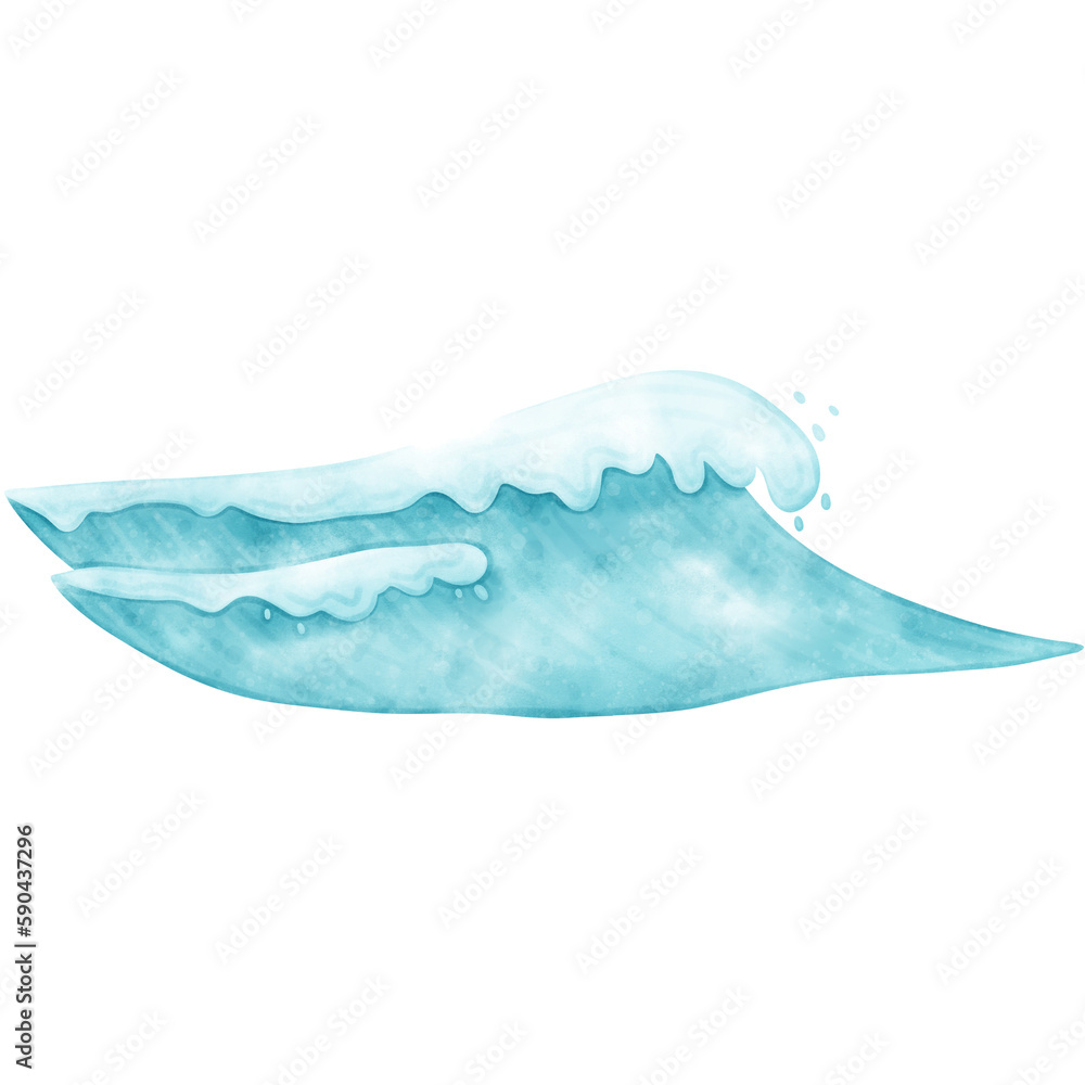 Watercolor Ocean Waves, Wave, Wave illustration, Ocean illustration