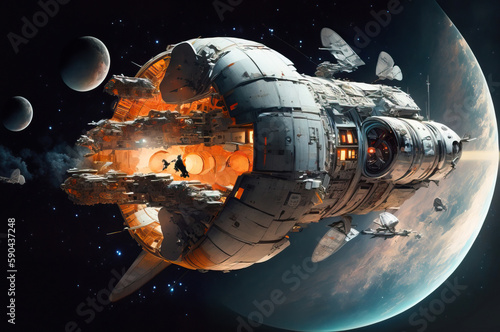 Wallpaper Mural spaceship in space,spaceship and space Torontodigital.ca