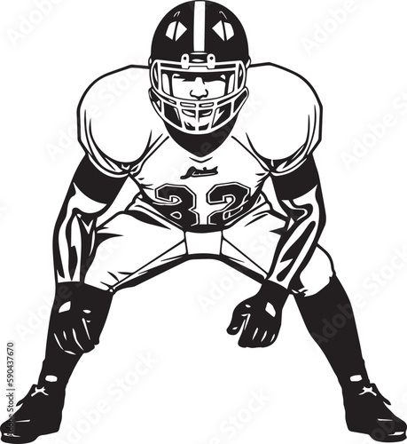 American football player Vector silhouette, Illustration, SVG