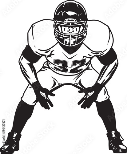 American football player Vector silhouette, Illustration, SVG