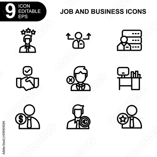 job and business icon or logo isolated sign symbol vector illustration - high quality black style vector icons 