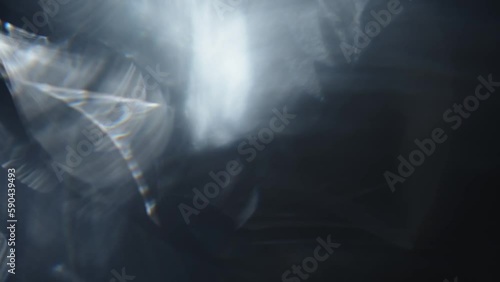 Dynamic Blue Spectrum Bokeh Crystals Moving in Space