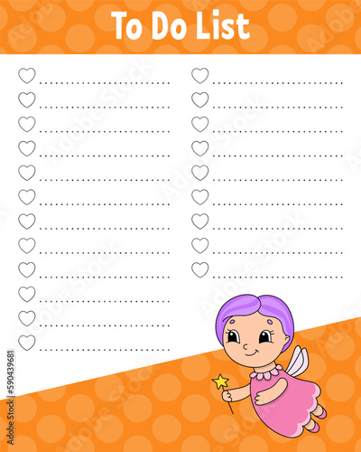 To do list. Printable template. Handwriting paper. Lined sheet. For diary, planner, checklist, wish list. Vector illustration.