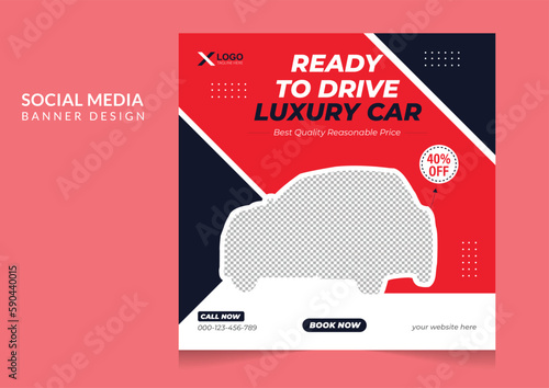Car washing service rent social media post design template