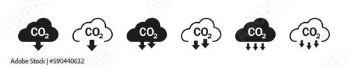 Cloud co2 vector icons. Symbol isolated on a white background. Vector illustration eps10