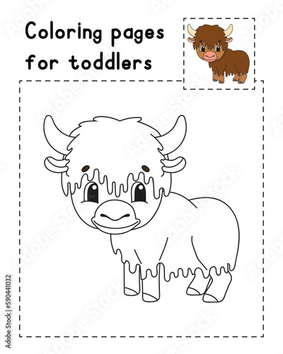 Coloring book page for kids. Cartoon style character. Isolated on white background. Vector illustration.