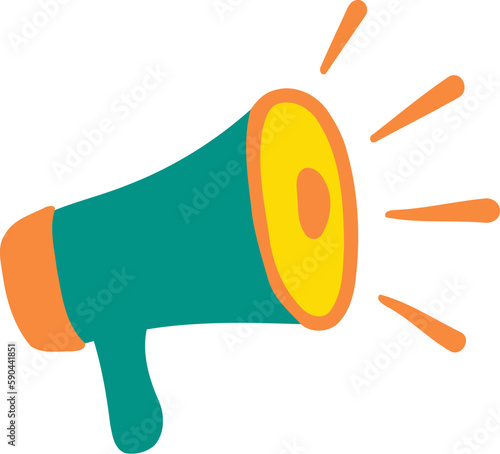April Fool Megaphone Flat Hand Drawn Illustration