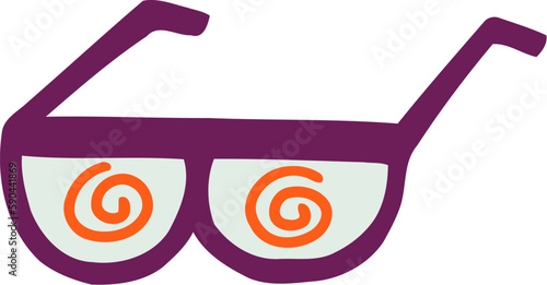 April Fool Glasses Flat Hand Drawn Illustration