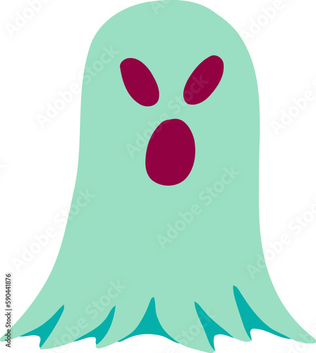 April Fool Ghost Prank Flat Hand Drawn Illustration