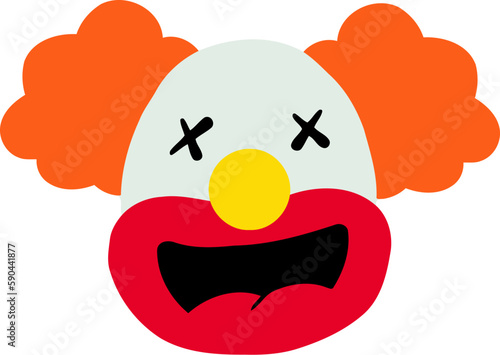 April Fool Clown Flat Hand Drawn Illustration