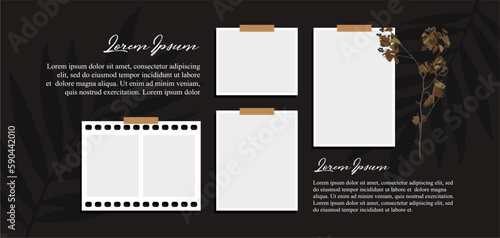 Pictures or photos frame collage. comics page grid layout abstract photo frames and digital photo wall template