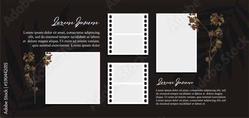 Pictures or photos frame collage. comics page grid layout abstract photo frames and digital photo wall template