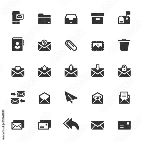 Icon set - mail and letter