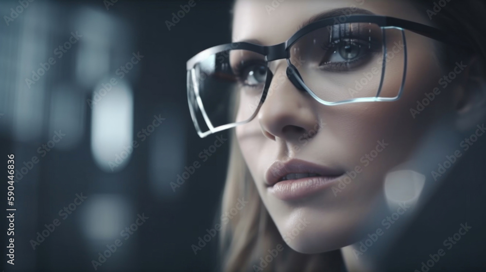 Women wearing eyeglasses futuristic fancy glamour beautiful cool eyewear accessories sunglasses Generative AI Women wearing eyeglasses futuristic fancy glamour beautiful cool eyewear accessories sunglasses Generative AI
