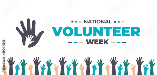 National Volunteer Week background for banner design template celebrated in april