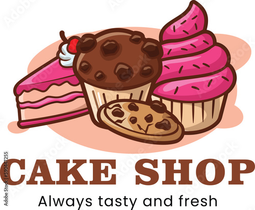 vector illustration of cake logo 