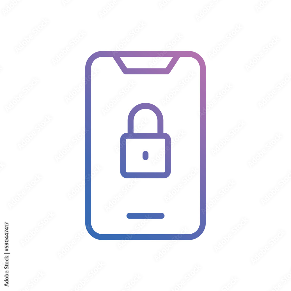 Mobile Security icon vector stock. Mobile Security icon vector stock.