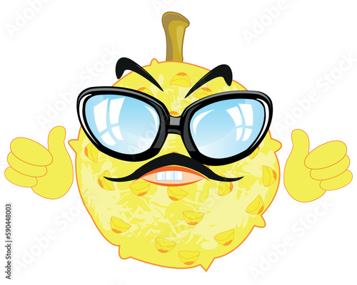 Kiwano fruit cartoon on white background is insulated